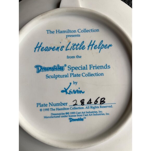 Heavens Little Helper Plate 1995 Dreamsicles Sculptural Special Friends 2846B - Picture 12 of 14
